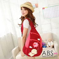 ABS貝斯貓 可愛貓咪手工拼布 單肩背包 (活力紅) 88-158