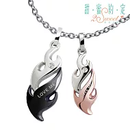 甜蜜約定金飾 ♥熱情如火♥ 鋼飾情人墜鍊/情侶對鍊
