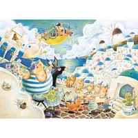 Iris色鉛筆系列:希臘-貓咪天堂拼圖520片