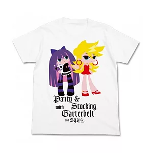 s9ez《吊帶襪天使》Panty ＆ Stocking 造型T恤-白色（S）--Cospa出品