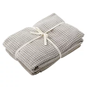 [MUJI 無印良品]棉格紋浴巾2件組/米色