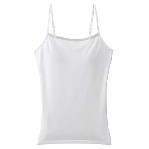 [MUJI 無印良品]女彈性網織蕾絲有杯細肩帶XL白色