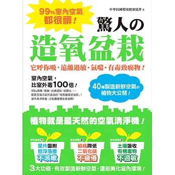 99%室內空氣都很髒！驚人的造氧盆栽：它呼你吸，遠離過敏‧氣喘‧有毒致癌物！40種製造新鮮空氣的植物大公開！