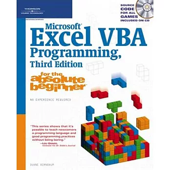 Microsoft Excel Vba Programming, for the Absolute Beginner