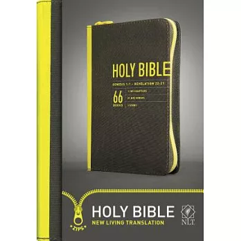 Holy Bible: New Living Translation, Yellow Zipper, Canvas