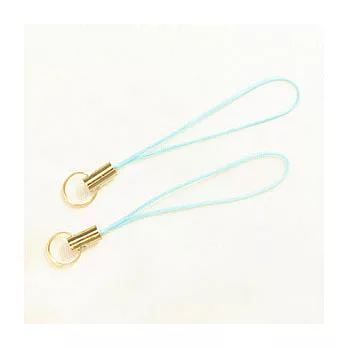 金色頭手機繩-水藍