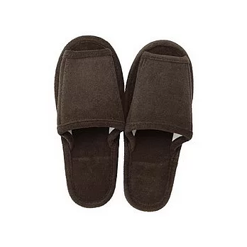 [MUJI 無印良品]棉圈絨攜帶式可洗拖鞋/棕.M