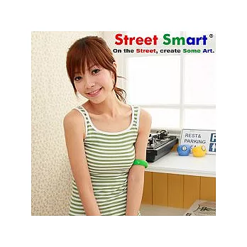 【Street Smart】夏日必buy人氣條紋背心(人氣綠)-S號
