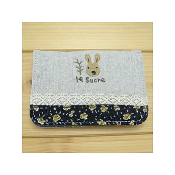 le sucre 法國兔帆布證照夾-藍色