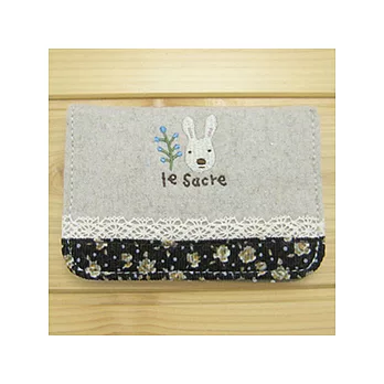 le sucre 法國兔帆布證照夾-米色