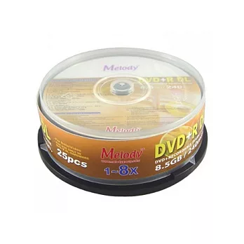 Melody 單面雙層 8X DVD+R DL 燒錄片(25片)