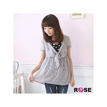 ROSE。完美派對綁帶點點雪紡兩件式上衣