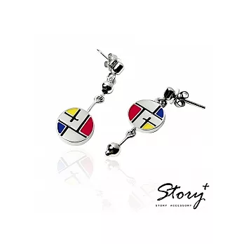 STORY ACCESSORY - 藝術系 - 蒙德里安構成009純銀耳環