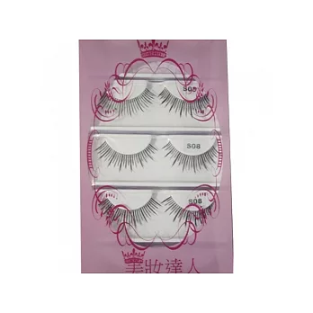 美妝達人透明梗細緻假睫毛日系放射狀S08(五對入)日韓最新流行透明梗假睫毛
