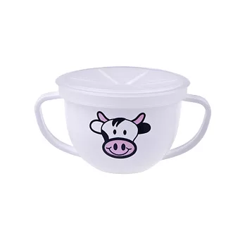 美國 Snack-Trap 幼兒防漏零食杯【白底乳牛】- 室內、車上、戶外，零食不再撒滿地!