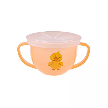 美國 Snack-Trap 幼兒防漏零食杯【橘底小鴨】- 室內、車上、戶外，零食不再撒滿地!