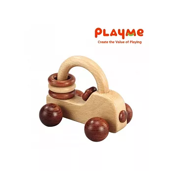 PlayMe:) 皇家小車(原木色)-車子造型幼兒玩具