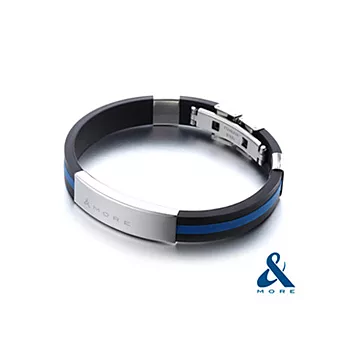 【＆MORE】愛迪莫 放肆鈦鍺手環-藍色