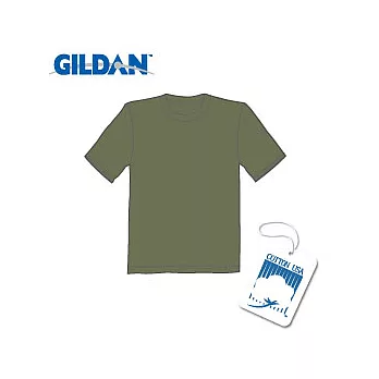 GILDAN 總代理-100%美國棉~圓筒短袖素面T-Shirt ~軍綠-S號