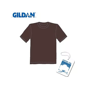 GILDAN 總代理-100%美國棉~ 圓筒短袖素面T-Shirt~深咖啡M號