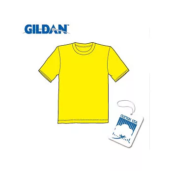 GILDAN 總代理-100%美國棉~圓筒短袖素面T-Shirt~黃L號