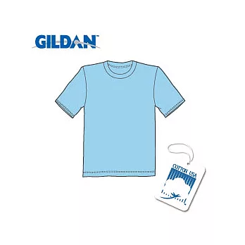 GILDAN 總代理-100%美國棉~圓筒短袖素面T-Shirt~天藍S號