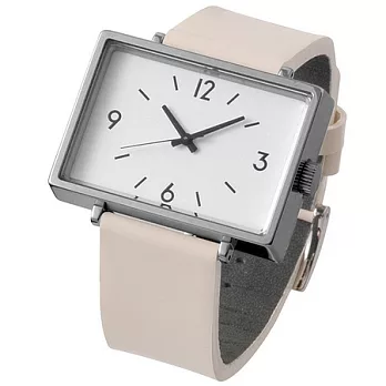 [MUJI 無印良品]機械式車站手錶角形象牙白