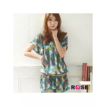 ROSE。搶眼設計噴漆感多彩不規則長版上衣