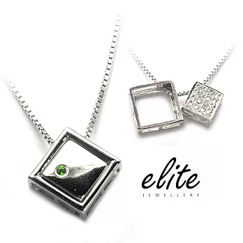 伊麗珠寶純銀項鍊 百變系列-芳心 (925純銀鍍白K金)