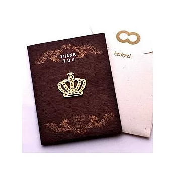 復古風18K金造型書籤-Thank you (CRWON皇冠)