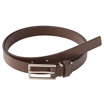 [MUJI 無印良品]牛革單針調整式窄版皮帶深棕