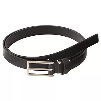 [MUJI 無印良品]牛革單針調整式窄版皮帶黑色