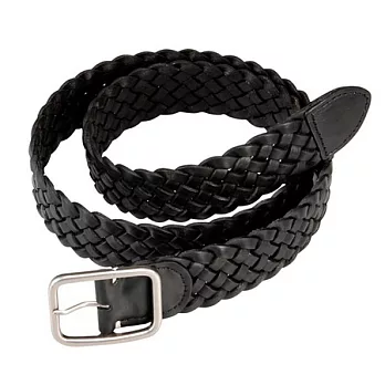 [MUJI 無印良品]皮革編織皮帶黑色