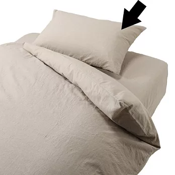 [MUJI 無印良品]柔舒水洗棉低反發枕套/米色