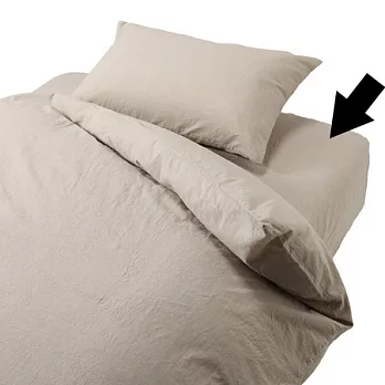 [MUJI 無印良品]柔舒水洗棉床包/Q/米色