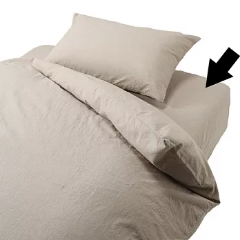 [MUJI 無印良品]柔舒水洗棉床包/SD/米色