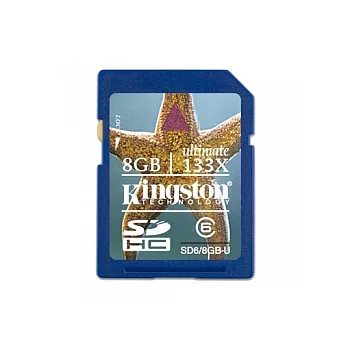 金士頓Kingston SDHC CLASS6 8GB 記憶卡 (133X)
