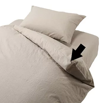 [MUJI 無印良品]柔舒水洗棉被套/Q/米色