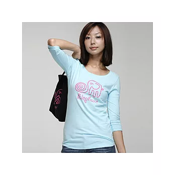 【SOFU Women】Q鼻象-女七分袖 (土耳其藍) L