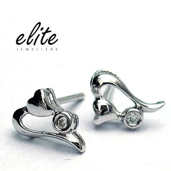 伊麗珠寶 純銀耳環 - 雙城故事 (925純銀鍍白K金)