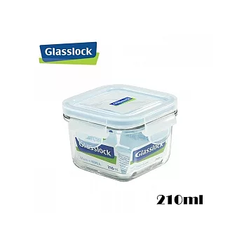 韓國【GlassLock】強化玻璃微波保鮮盒-正方型(210ML)-沾醬或嬰兒食品
