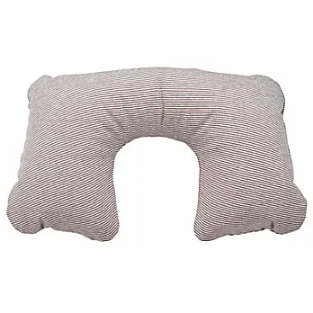 [MUJI 無印良品]棉混天竺攜帶式充氣護頸枕/棕×灰