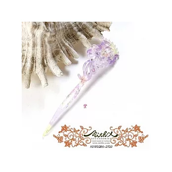 [MITHX手創]日系和風花紋布系列-千櫻花火珍珠髮簪_紫