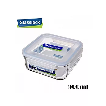 韓國【GlassLock】強化玻璃微波保鮮盒-正方型(900ML)-便當盒
