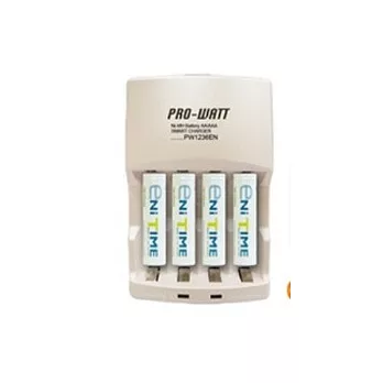 PRO-WATT充電器組+日本YUASA湯淺4號低自放電池_4入
