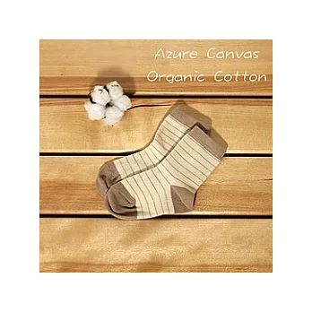 【藍天畫布】有機棉嬰幼兒條紋襪--棕條紋款12-14cm(盒裝版)