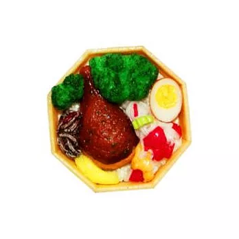 「迷你懷舊造型吊飾系列」台北站八角型木片盒 雞腿便當吊飾