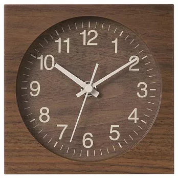 [MUJI 無印良品]胡桃木方型時鐘/深棕