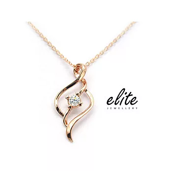 伊麗珠寶 純銀項鍊 玫瑰金 仕女系列- 伊人若水 (925純銀 鍍白K金)