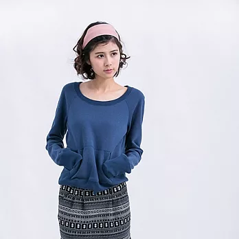 ＊so that’s me＊ Betty 長袖棉柔刷毛上衣 百搭深藍色 M